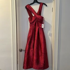 Teri Jon Red Midi Dress